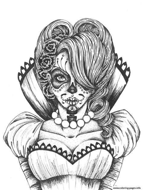 Contents  hide dirty colorings for adults lovely doodling words of printable images halloween. Sexy Sugar Skull Flowers Coloring Pages Printable