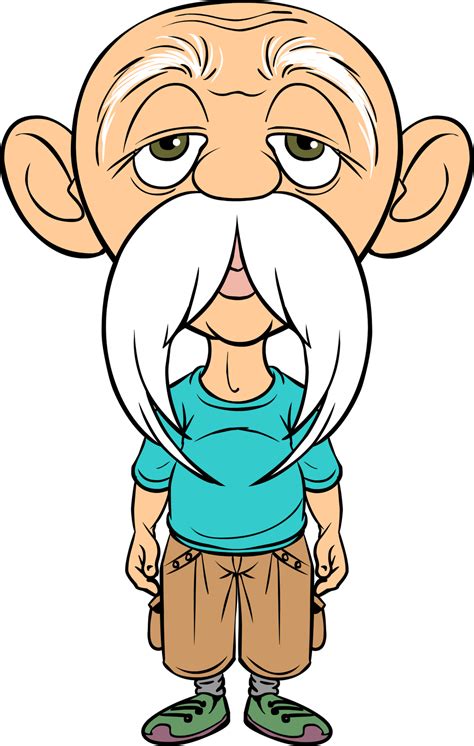Male character with green shirt illustration, bugs bunny cartoon. old man with beard cartoon - Clip Art Library