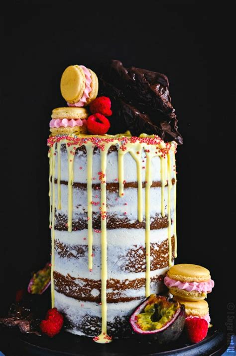 This is a fruity spicy cake, one can make any time of the year. Passion Fruit Raspberry Naked Birthday Cake - I Sugar Coat It