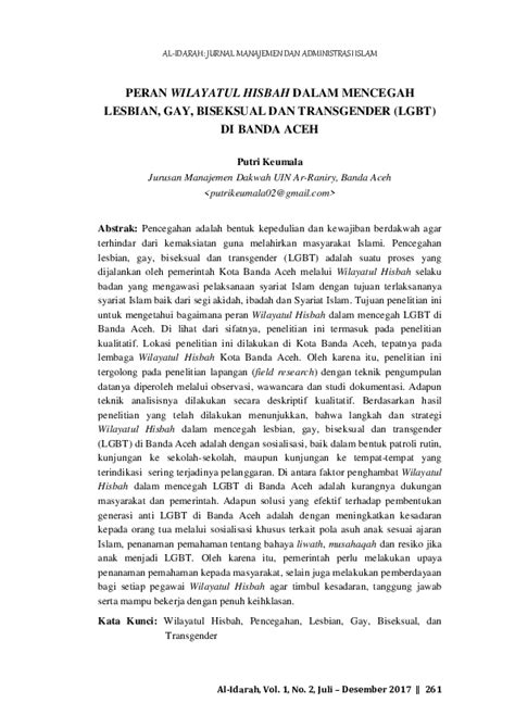 Higher prevalence of underlying health conditions than heterosexuals cited. (PDF) PERAN WILAYATUL HISBAH DALAM MENCEGAH LESBIAN, GAY ...