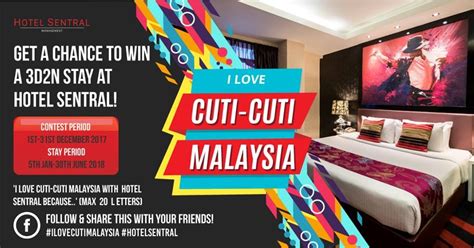 Visit malaysia online contest portal for all the latest contest happenings in malaysia. I Love Cuti-Cuti Malaysia with Hotel Sentral Contest ...