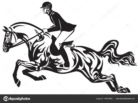 » il disegno del cavallo da stampare ». Salto Cavallo Competizione Sportiva Equestre Cavaliere ...