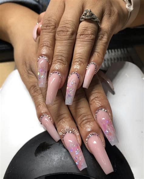Pin by Desireeee? on claw$ | Acrylic nails coffin glitter, Nails, Pink nails