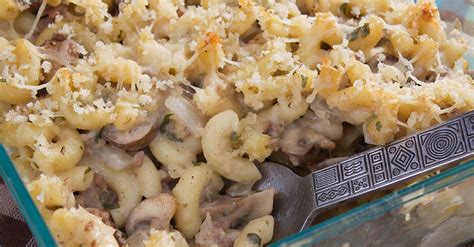 Cream of mushroom soup, paprika and sour cream deliver on the classic flavor of a stroganoff. Baked Macaroni and Cheese Stroganoff - 12 Tomatoes