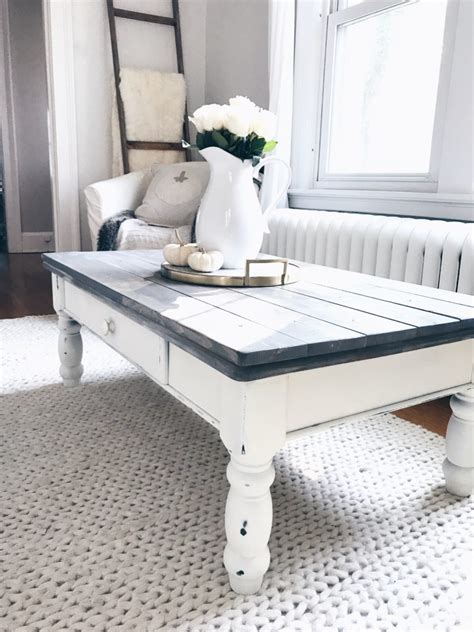 The lower shelf offers additional space for storage and display. Farmhouse Coffee Table Makeover