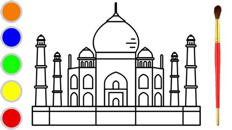 Print up the taj mahal template and cut it out. How to Draw a Taj Mahal | Taj Mahal Coloring Pages For ...