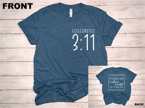 Check out our christian clothing selection for the very best in unique or custom, handmade pieces from our clothing shops. Ecclesiastes 3:11 || Christian Shirt || Faith Based Shirt ...