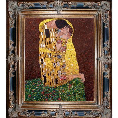 It is also the high point of the artist's gold period, which was characterized by his use of gold leaf in his work. La Pastiche 'The Kiss' by Gustav Klimt Framed Painting ...