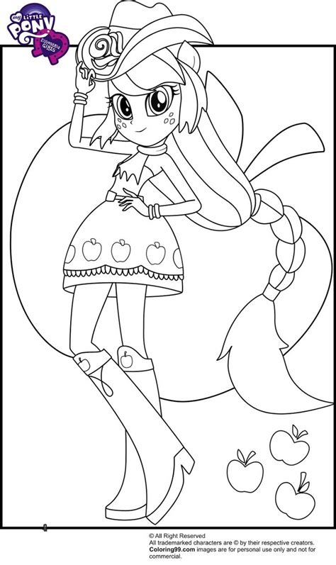 Free my little pony coloring pages to print and download. coloriage Equestria Girls My Little Pony applejack ...