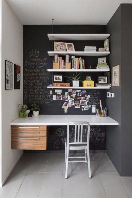 A small and cozy minimalist a refined minimalist home office in white and light stained wood, with a statement curved desk, a storage unit with countertop, a floor lamp and a. Black n White Decorating with Color for Home Office ...