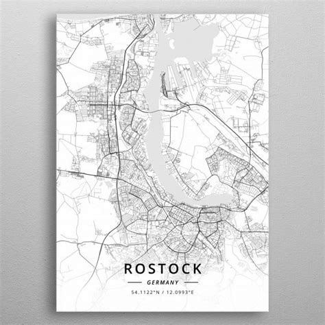 Are you looking for a city plan for rostock, warnemünde and the surrounding area? 'Rostock Germany' Poster Print by Designer Map Art ...