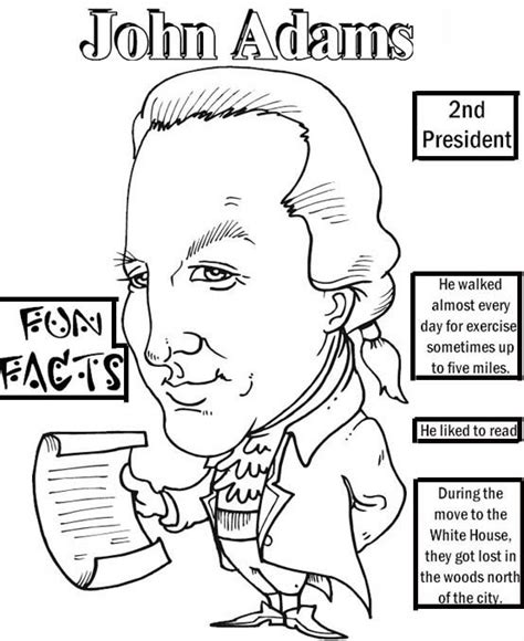 In 1802 he was elected to the united states senate. John Adams Coloring Pages - Coloring Home