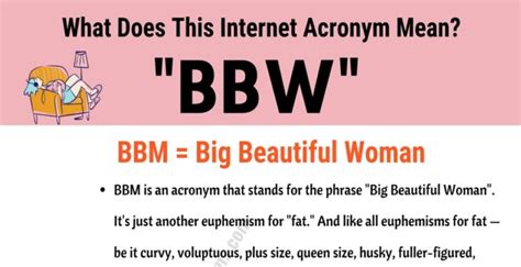 This one will snort the snow off the slopes. BBW Meaning: What Does the Acronym "BBW" Actually Mean and ...