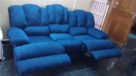 Aura grey solid wood sofa set. Recliner sofa repair in chennai door step services by ...