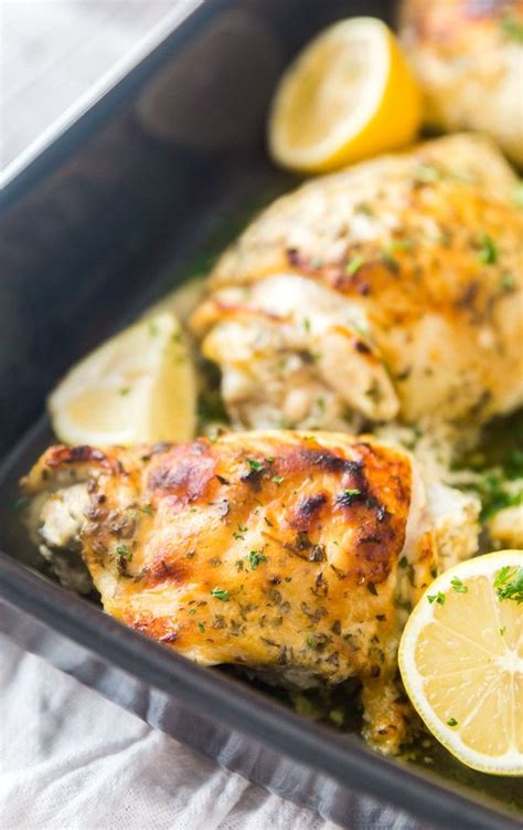 Greek chicken marinade is an easy and delicious marinade for pan fried or grilled chicken. Perfectly browned Greek Yogurt Roasted Chicken Thighs in a ...