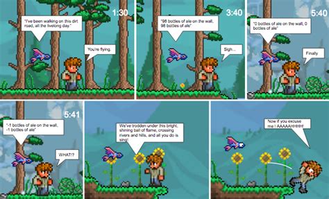 He spawns near the player when the world is created. Other Art - Myths of Terraria | Terraria Community Forums