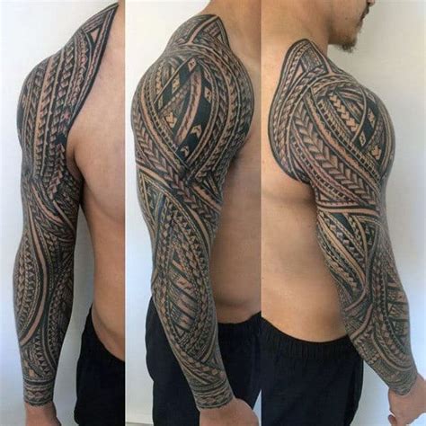 What does this tattoo symbolize? 40 Polynesian Sleeve Tattoo Designs For Men - Tribal Ink Ideas