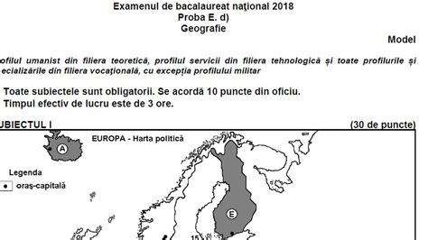 Proba scrisa din cadrul concursului de titularizare 2020 a personalului didactic din invatamantul preuniversitar a avut loc miercuri, in 123 de centre din toata tara. SUBIECTE şi BAREME GEOGRAFIE SIMULARE BAC 2018, potrivit ...