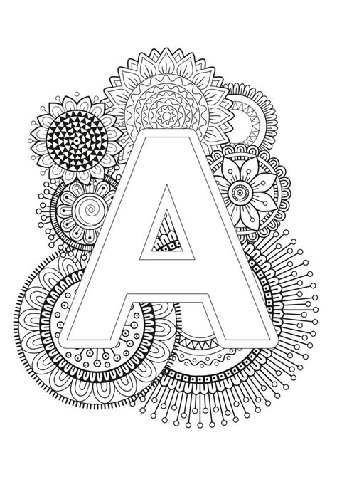 Supercoloring.com is a super fun for all ages: Mindfulness Coloring Page - Alphabet | Mandala coloring ...