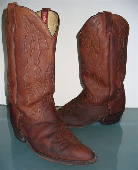 Dan post marlboro cowboy boots distressed brown mens 8.5 ew extra wide width. Vintage Dan Post Marlboro Man Cowboy Boots Size 9.5 | Etsy ...