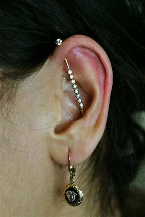 Product descriptionaqua titanium paved dolphin industrial barbell this cute dolphin industrial barbell. Vertical industrial piercing (With images) | Ear piercings industrial, Cute ear piercings, Piercings