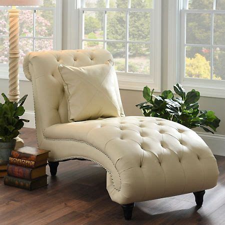 The ariana wood chaise lounge with cushion, from the noble house outdoor furniture assortment, makes the perfect lawn or poolside addition. Cream Leather Chaise Lounger | Furniture, Chaise lounger ...