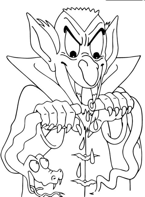 Welcome to the page of vampire coloring pictures. kleurplaten en zo » Kleurplaat van Halloween