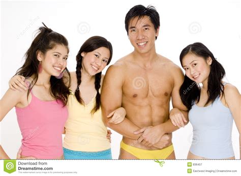 The film starts with a text that reads: Three Girls and a Guy stock image. Image of colorful ...