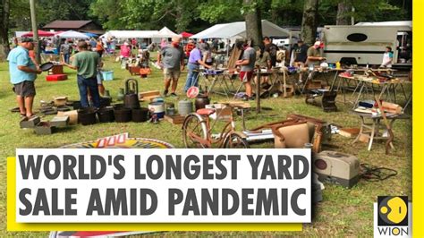 The 127 yard sale begins in addison, michigan, and ends down in gadsden, alabama. US longest yard sale lines roads | A yard sale spanning 6 ...