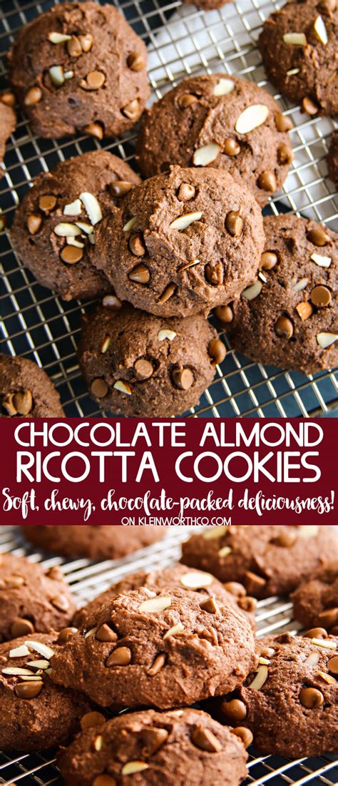 Mix in egg then blend in ricotta and vanilla extract. Chocolate Almond Ricotta Cookies - Kleinworth & Co