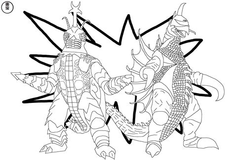 Some of the coloring page names are mecha king ghidorah sketch by almightyrayzilla on deviantart, godzilla coloring large images crafting godzilla birthday godzilla godzilla, godzilla vs king ghidora coloring, my godzilla size comparison to my biollante by artisticallyautistic on deviantart, godzilla coloring to at colorings to, big guy and rusty the boy gidorah by geof darrow kaiju my pictures, godzilla heisei2014 by garayann on deviantart godzilla tattoo godzilla kaiju art, pin on lineart. Kaiju Coloring Book: Megalon and Gigan by MiguelofKing on ...