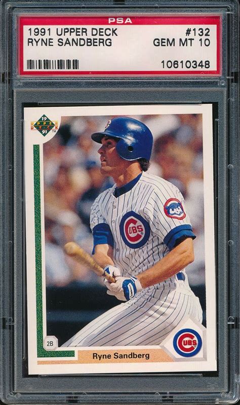 The rule of thumb with most valuable baseball cards of the 1990s is that rookie cards of hall of famers or likely hall of famers rule. Auction Prices Realized Baseball Cards 1991 Upper Deck Ryne Sandberg