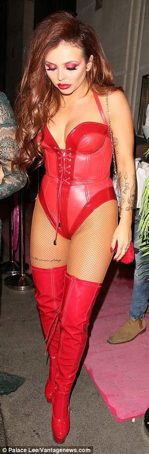 Little Mix's Jesy Nelson flaunts cleavage in PVC bodysuit ...