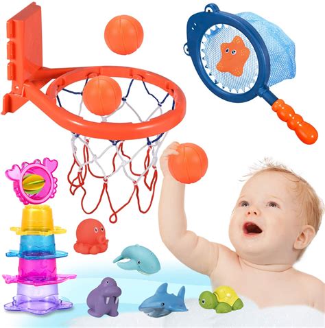 If they are decorated with different patterns and stacking and nesting cups, £3.99, amazon. Joyjoz Bath Toys Baby Bath Time Basketball Hoop & 3 Balls ...