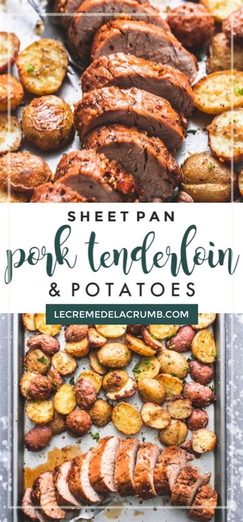 Arrange potatoes, cut side down, on both sides of green beans. Sheet Pan Pork Tenderloin and Potatoes is a fabulous sheet ...