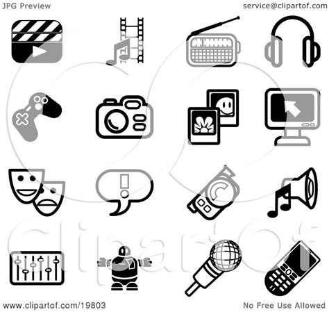 Film cell illustrations & vectors. Clipart Illustration of a Collection Of Black And White ...