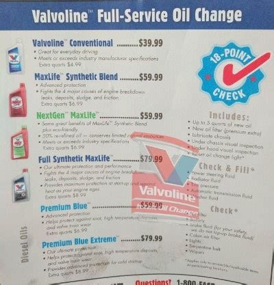 Valvoline Instant Oil Change Price