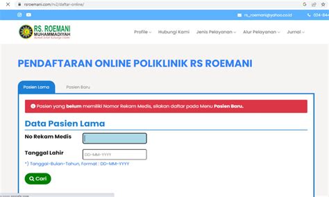Masuk ke Situs Web RS Roemani